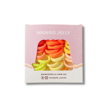 MANGO JELLY Metal Free Hair Ties (3cm) - CITRUS 36P - Three Pack